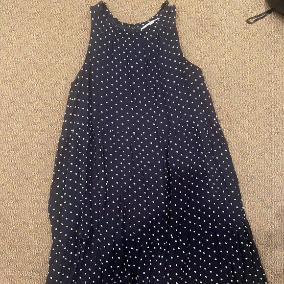Loft navy blue and white polka dot dress - Picture 2 of 4